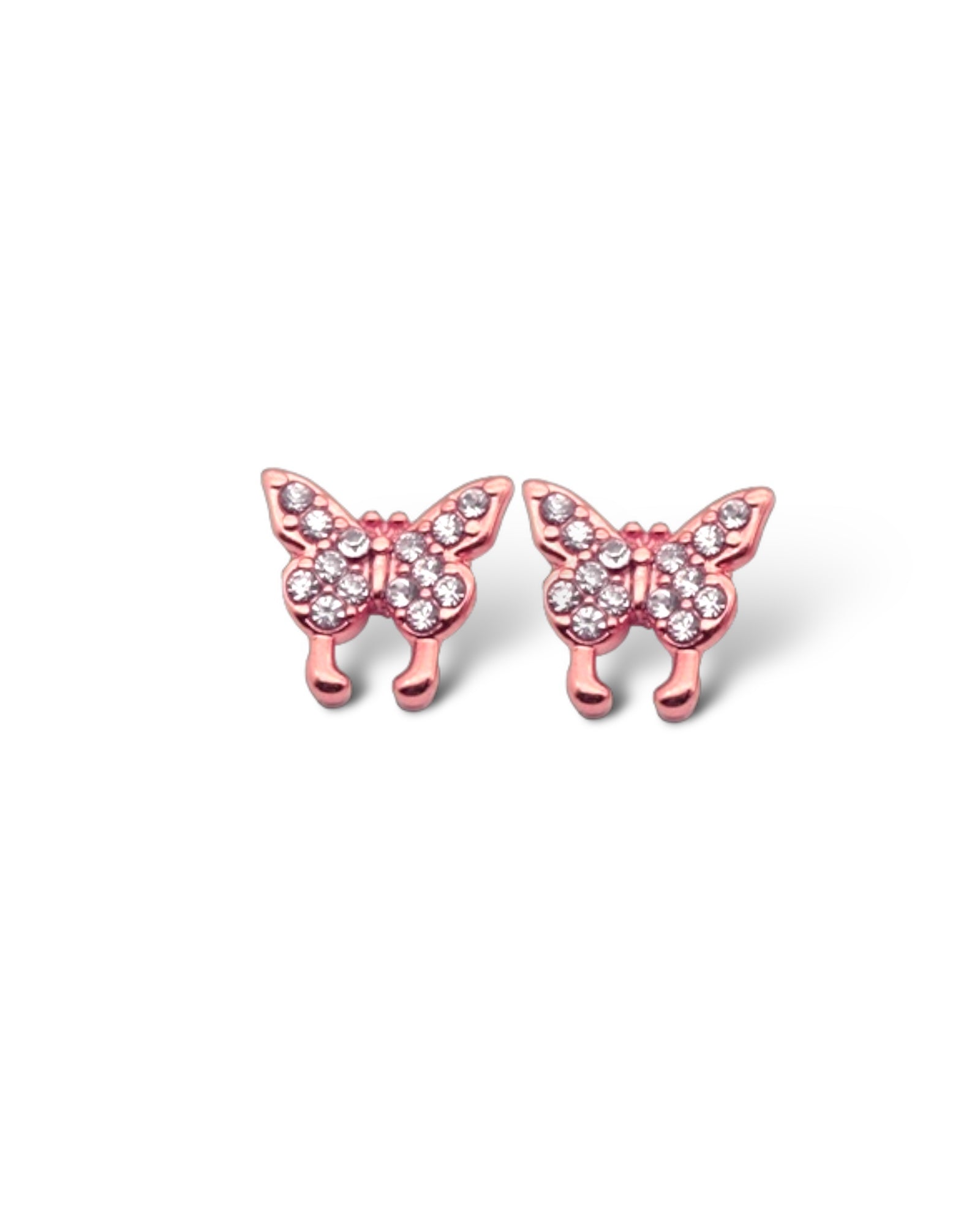 Rose Gold zircon butterfly waterproof earrings