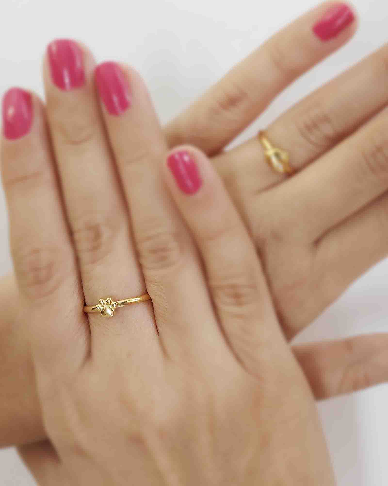 18K Gold Plated Paws ring