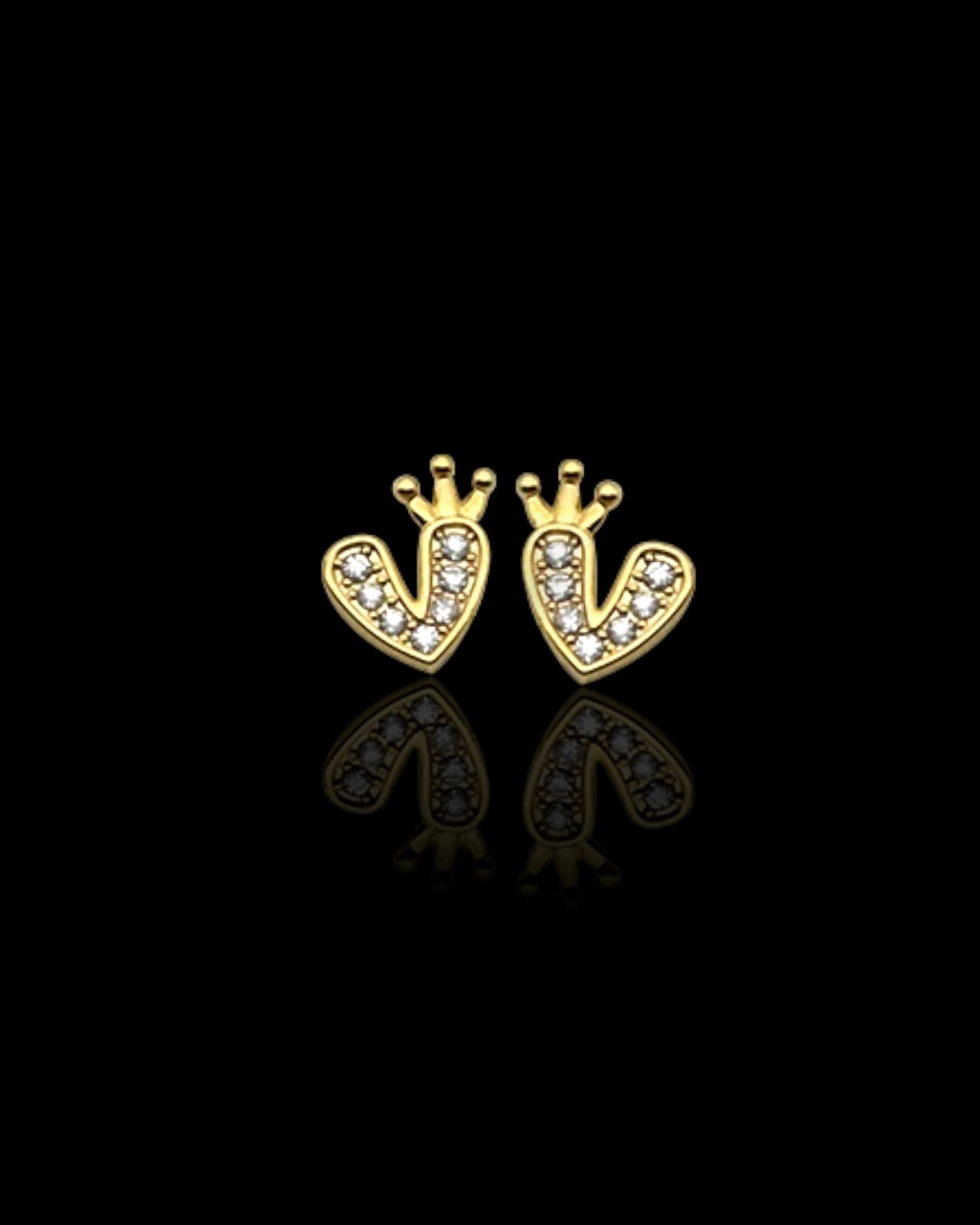 Queen love 18k gold plated waterproof earrings