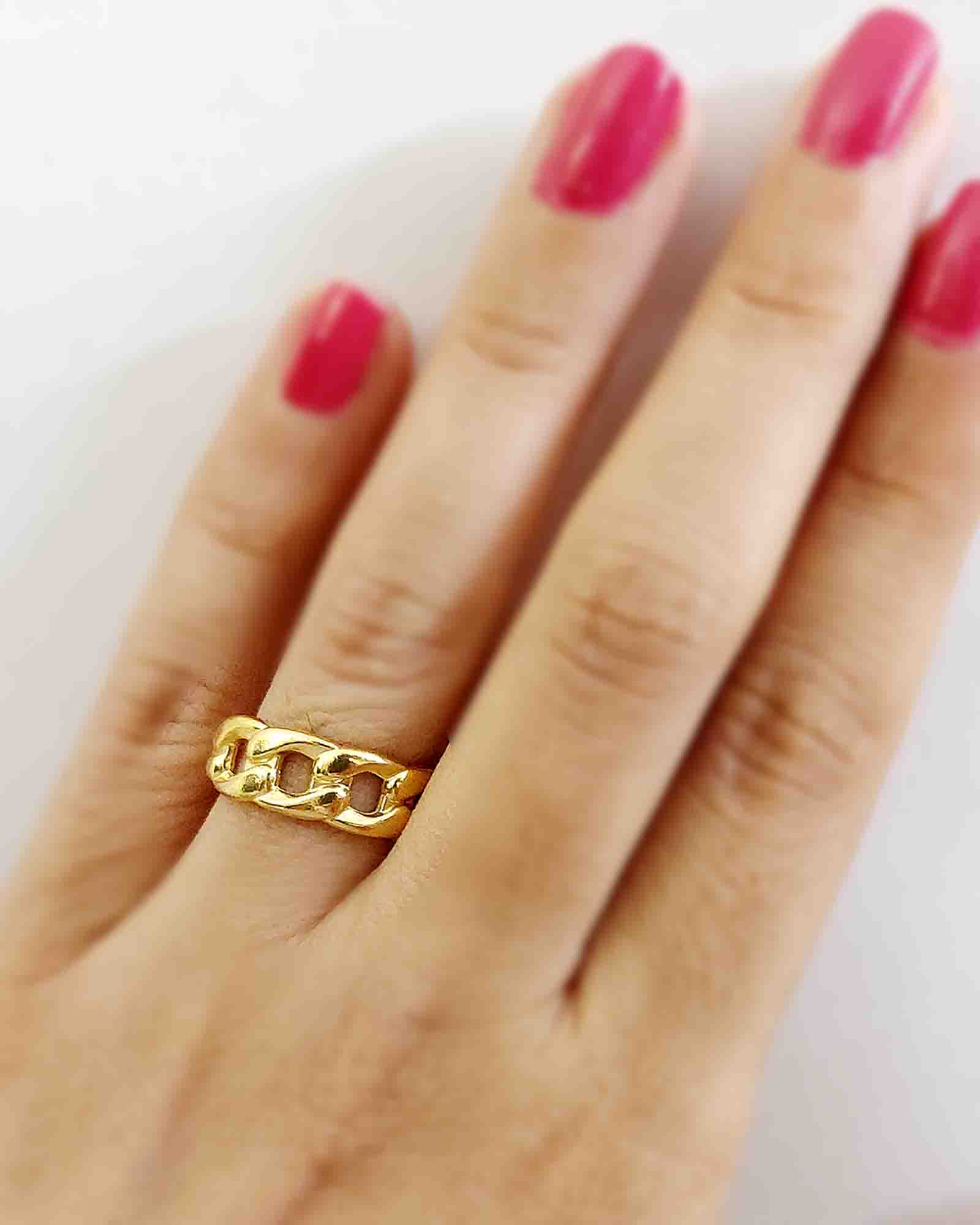 Half Chain 18K Gold Plated ring