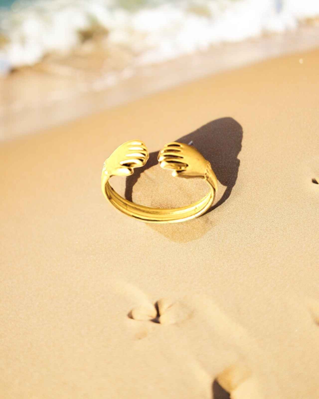 Loving Hands 18K Gold Plated ring