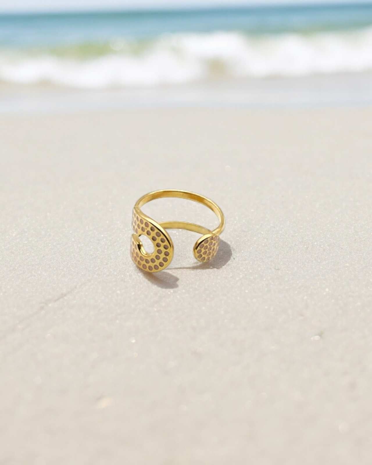 Hammered 18K Gold Plated ring