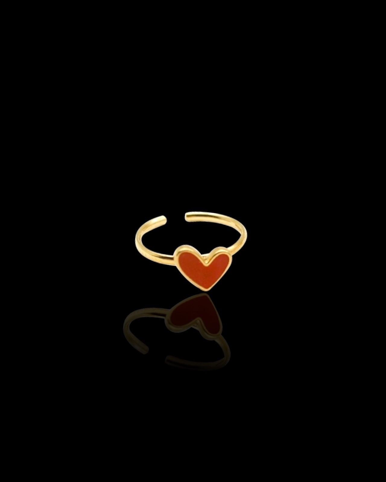 Red Heart 18K Gold Plated ring