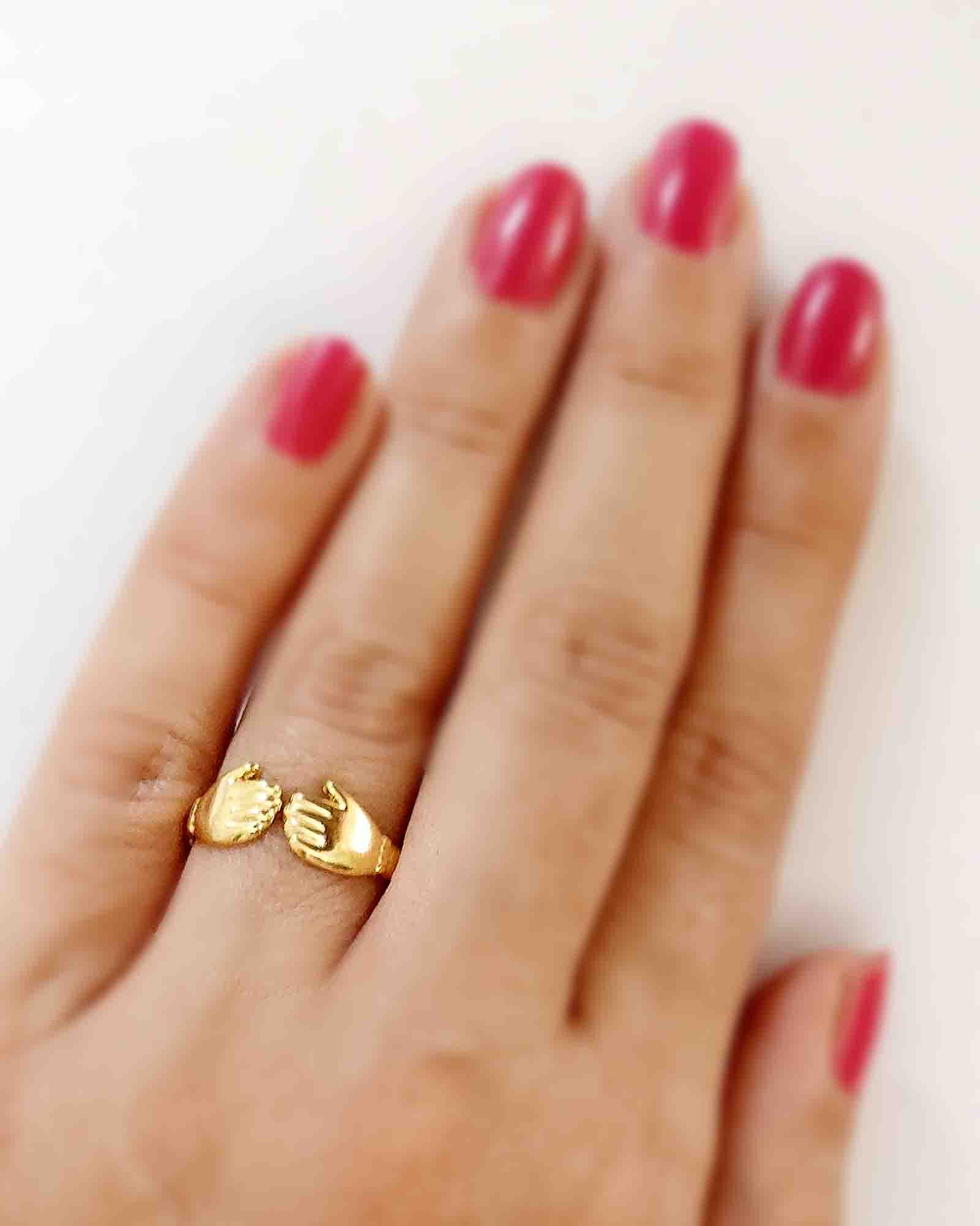 Loving Hands 18K Gold Plated ring