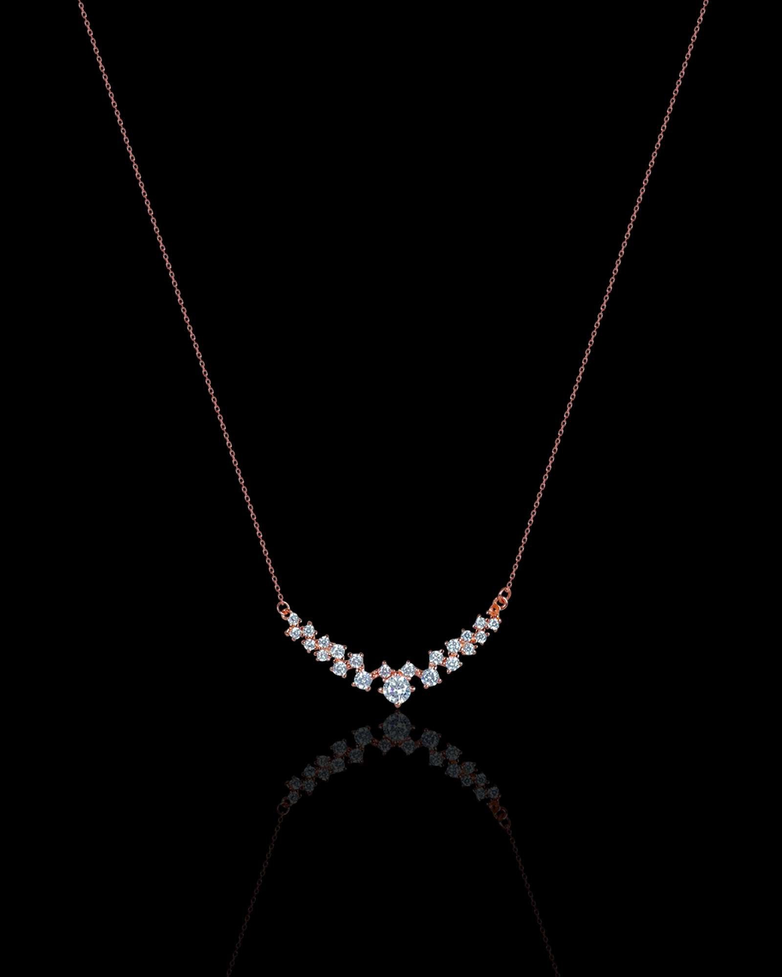 Modern mangal rose gold 925 silver pendant with chain