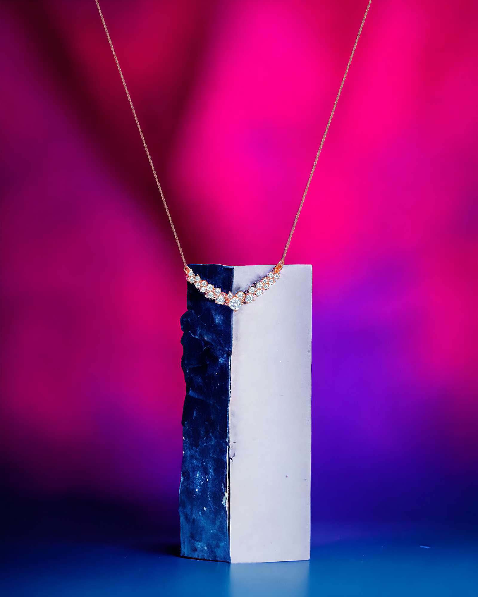 Modern mangal rose gold 925 silver pendant with chain