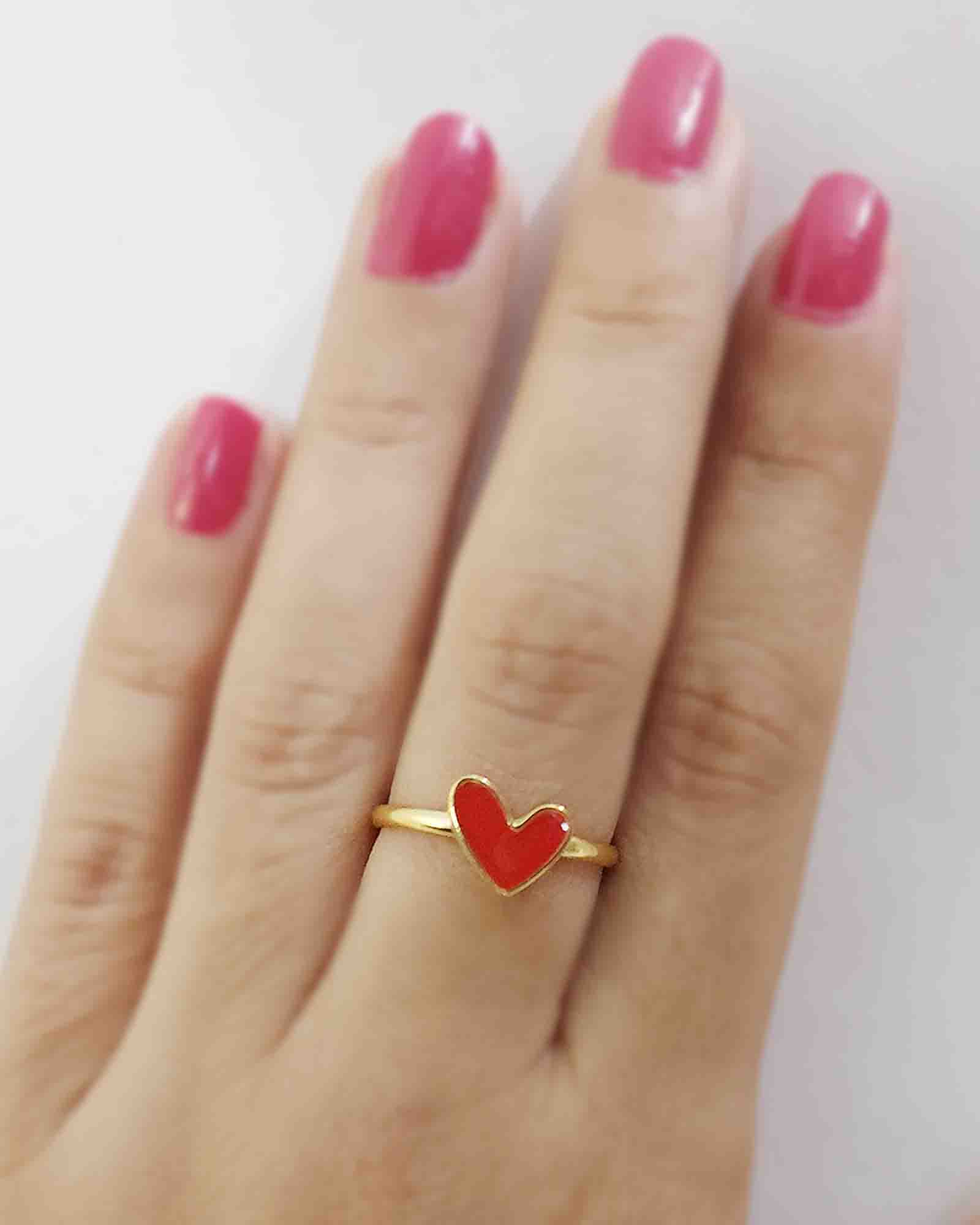 Red Heart 18K Gold Plated ring