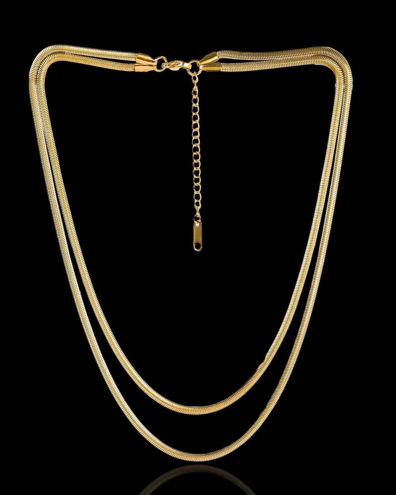 Double Layered Gold Snake chain, made with waterproof stainless steel