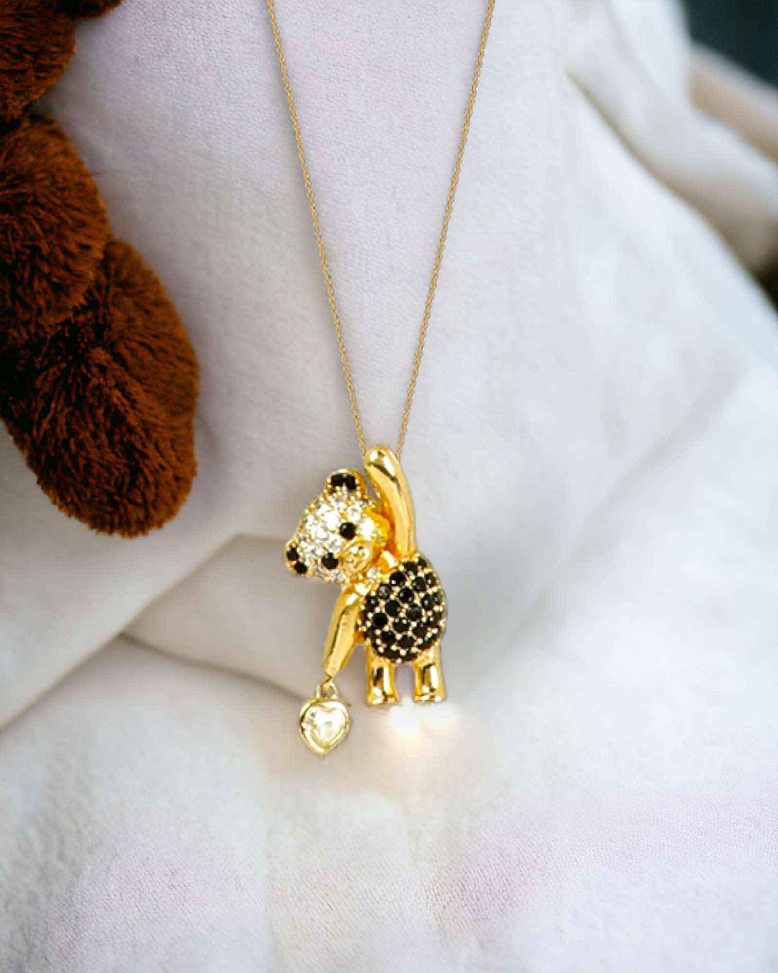 My Teddy 925 gold plated silver pendant with chain