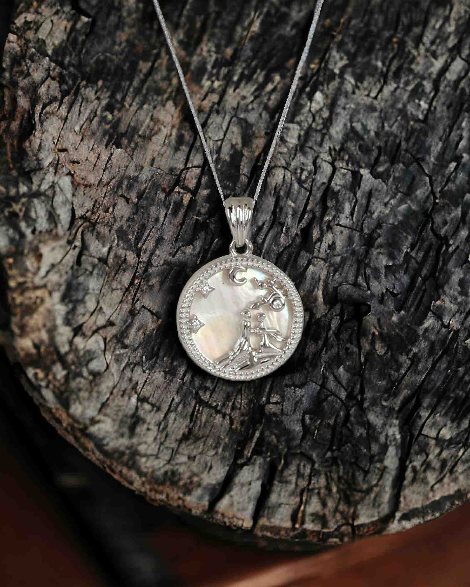 Silver Circle of Life 925 silver pendant with link chain