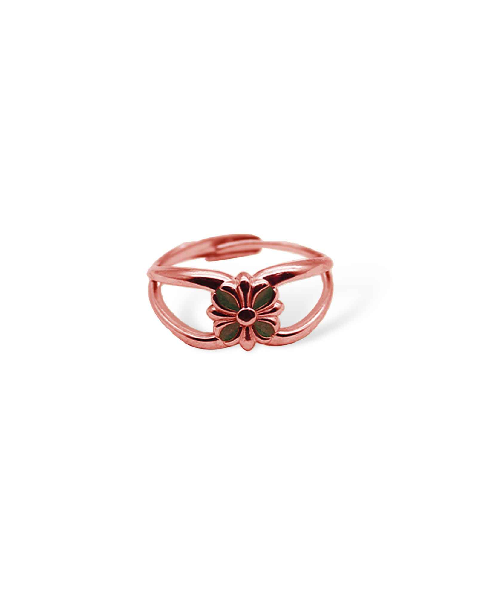 Blue Flower 18K Rose Gold Plated ring