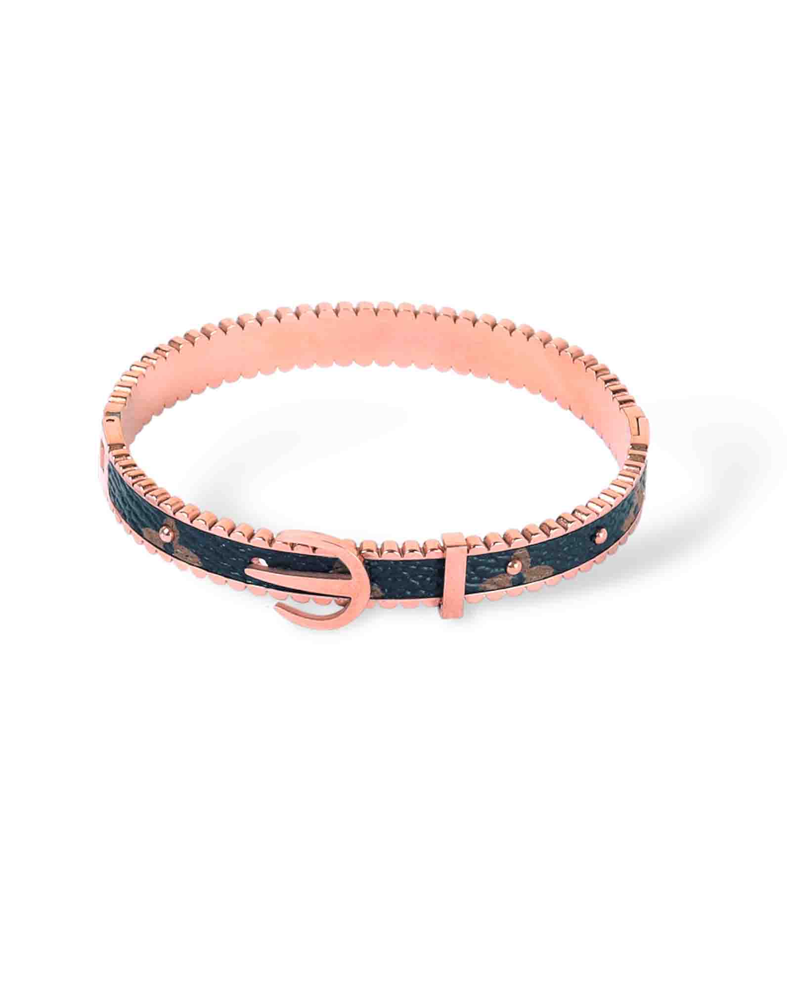 Belted rose gold plated bangle bracelet