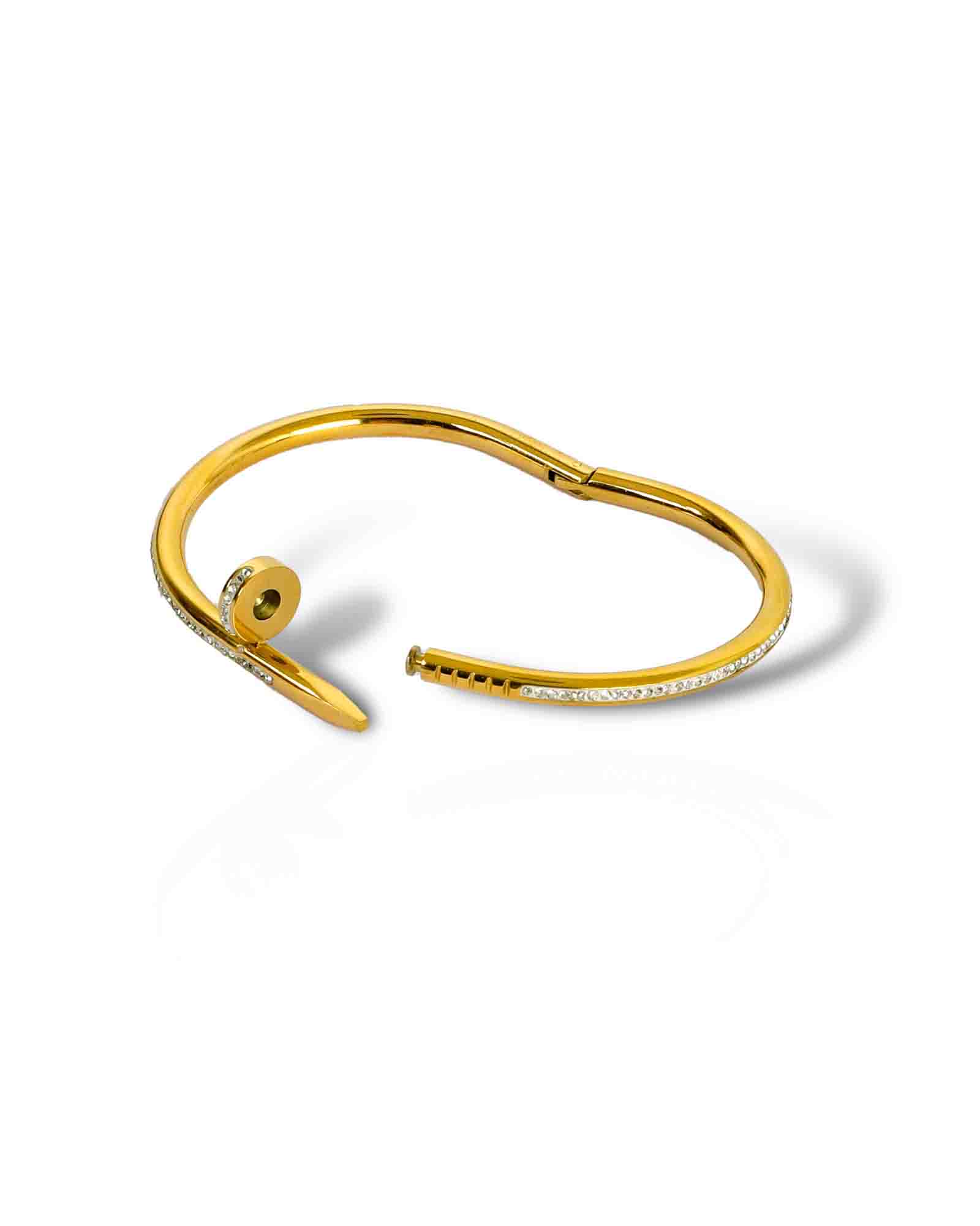 Nail gold plated bangle bracelet