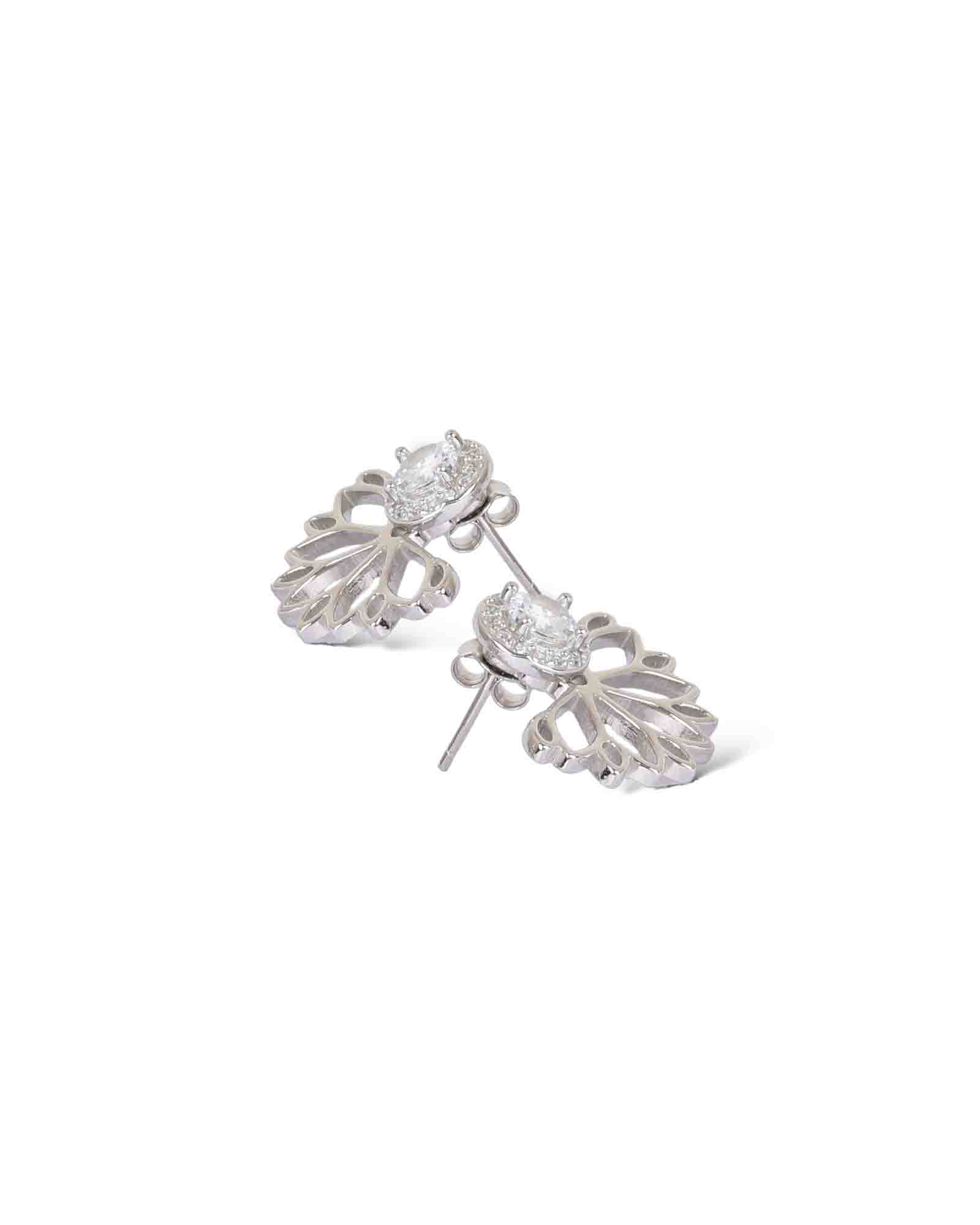 2 in 1 flower sterling silver earring set