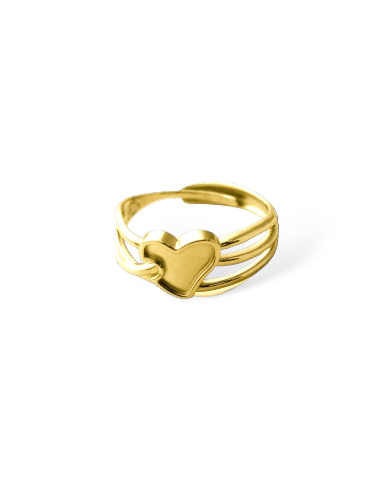 Heart & Lines 18K Gold Plated ring