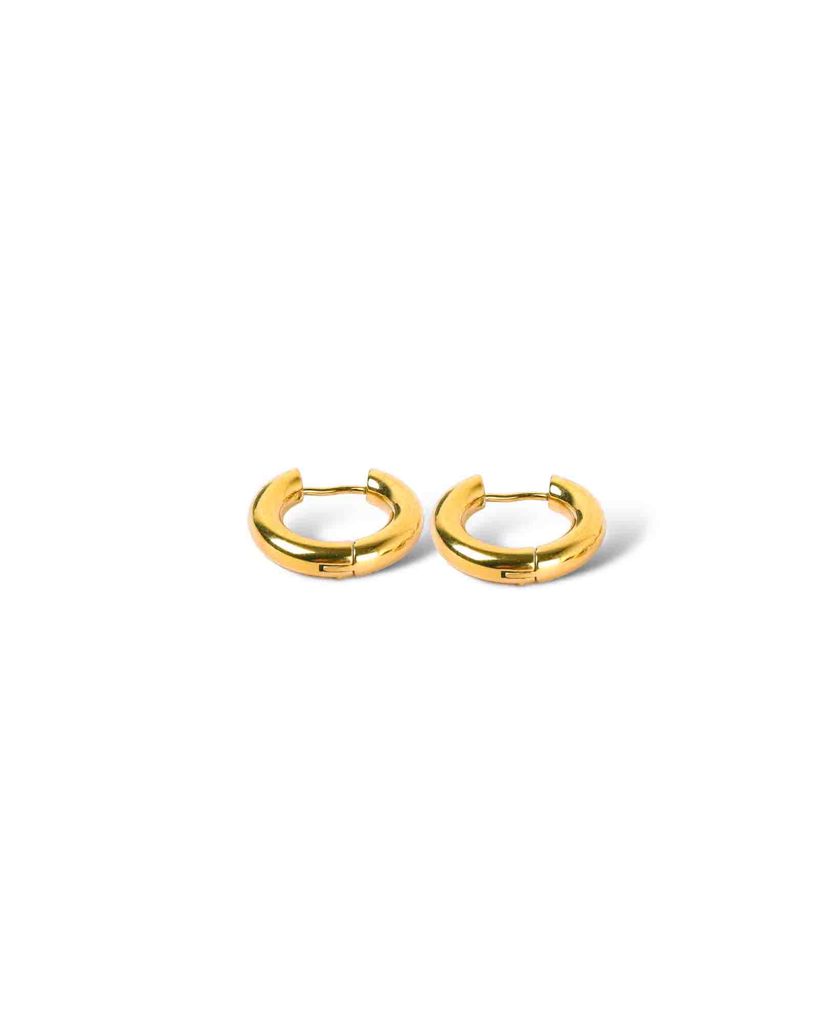 20 mm 18k gold plated classic hoops made with waterproof stainless steel