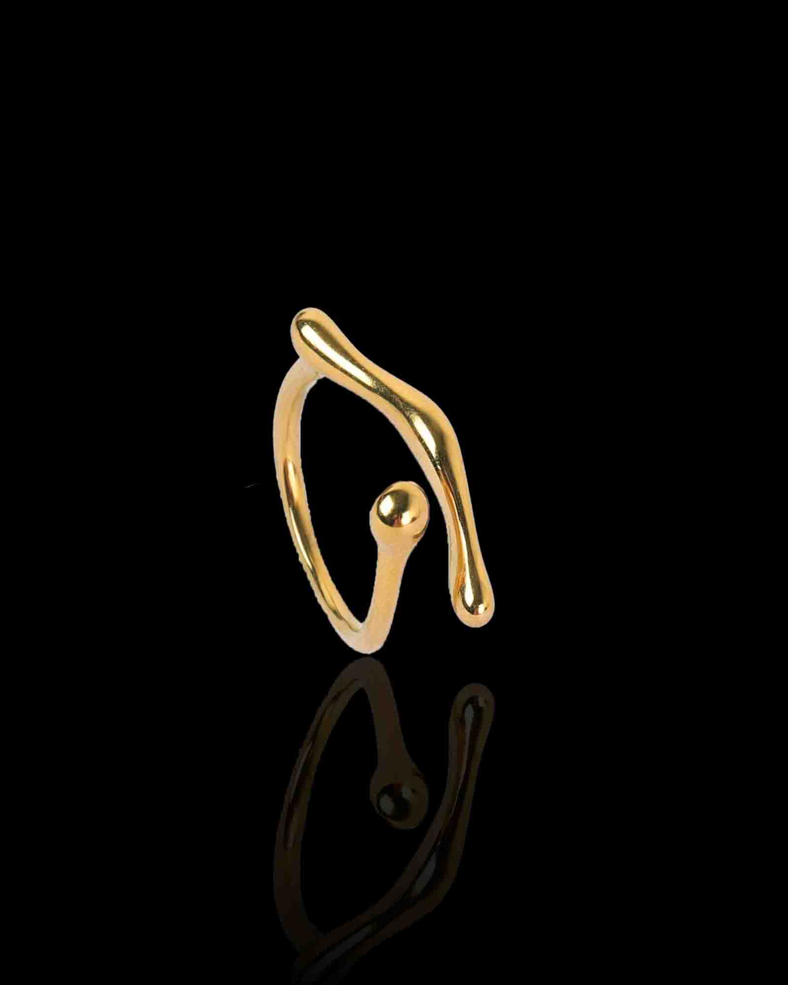 18K Gold Plated Mordern Lines Ring made with waterproof stainless steel