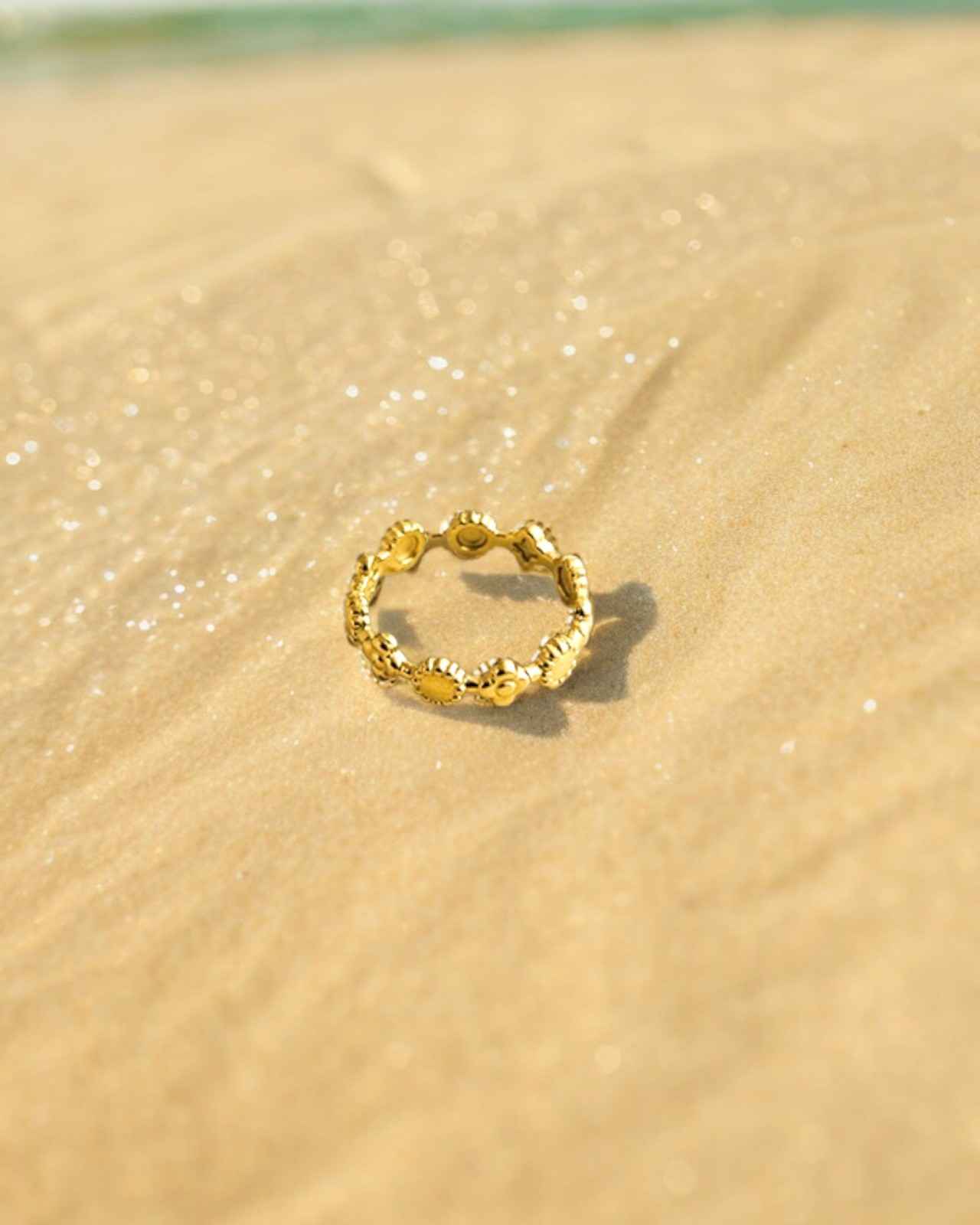 Flower Band 18K Gold Plated ring