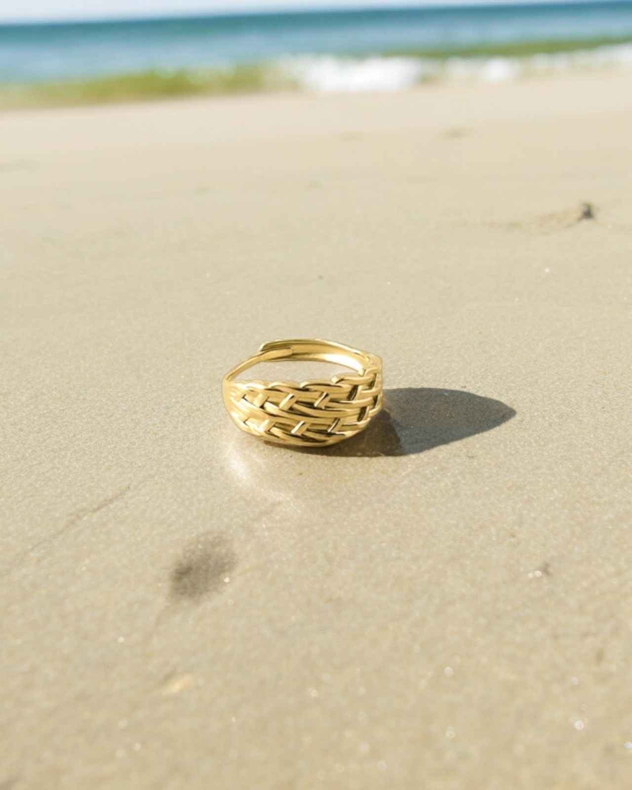 Criss Cross 18K Gold Plated ring